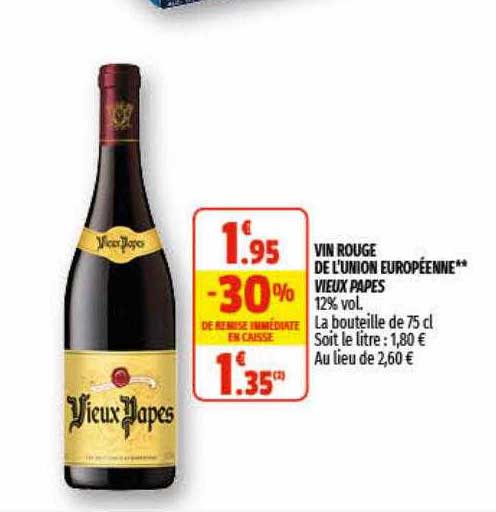 vin rouge de l'union européenne** vieux papes