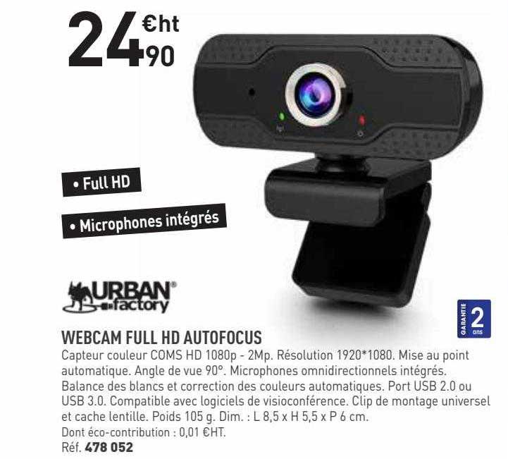 webcam full hd autofocus urban factory