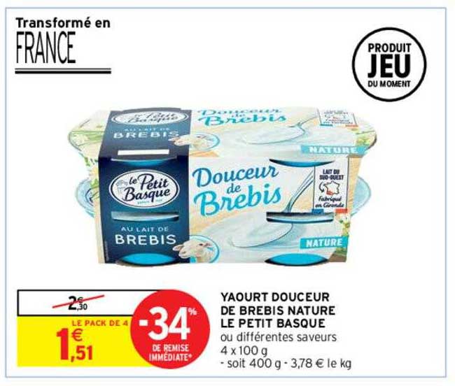Yaourt Douceur De Brebis Nature Le Petit Basque