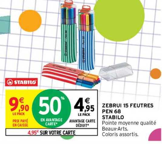 zebrui 15 feutres pen 68 stabilo