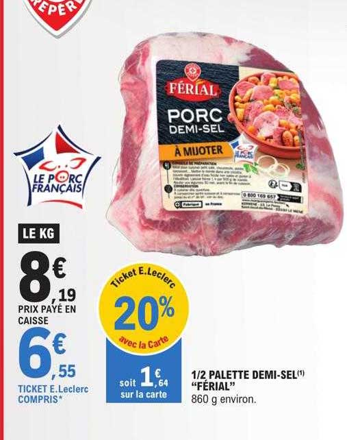 ½ palette demi-sel férial