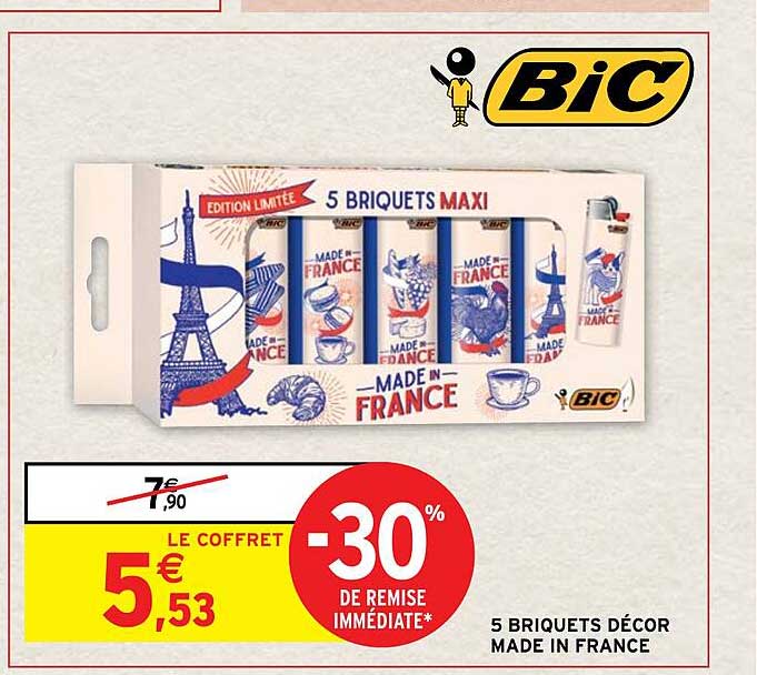 5 briquets décor made in france bic