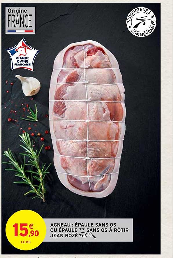 agneau : épaule sans os ou épaule**sans os à rôtir jean rozé