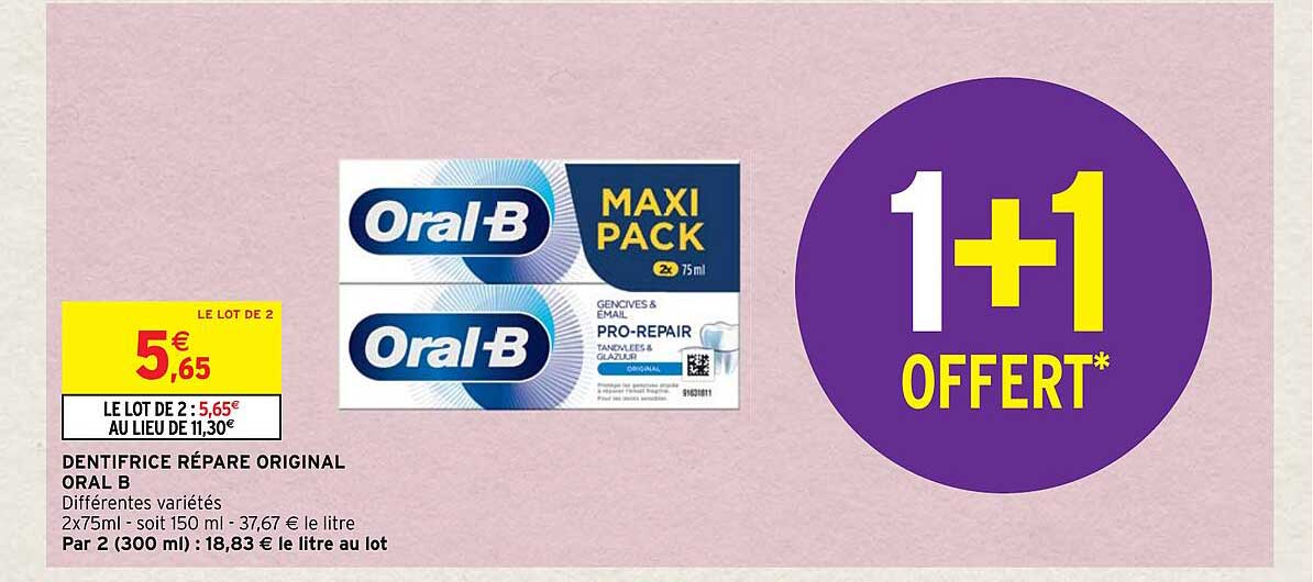 dentifrice répare original oral b