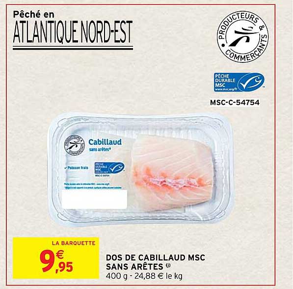 dos de cabillaud msc sans arêtes
