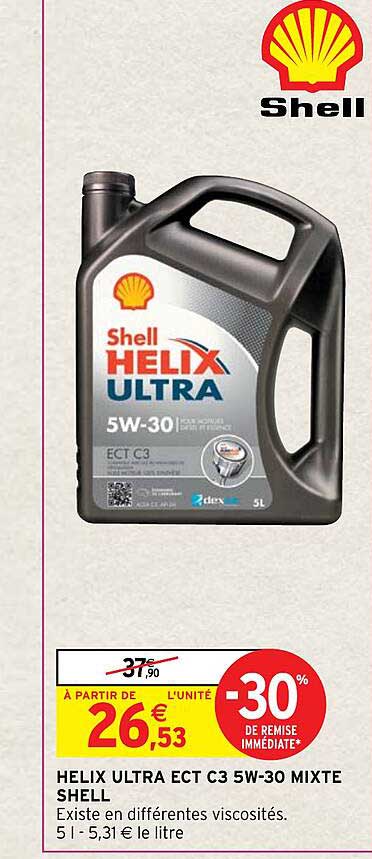 hélix ultra ect c3 5w-30 mixte shell