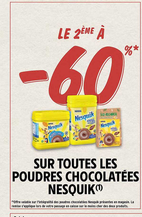 les poudres chocolatées nesquik