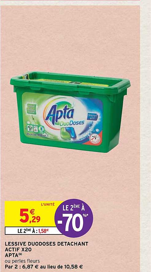 lessive duodoses détachant actif x20 apta