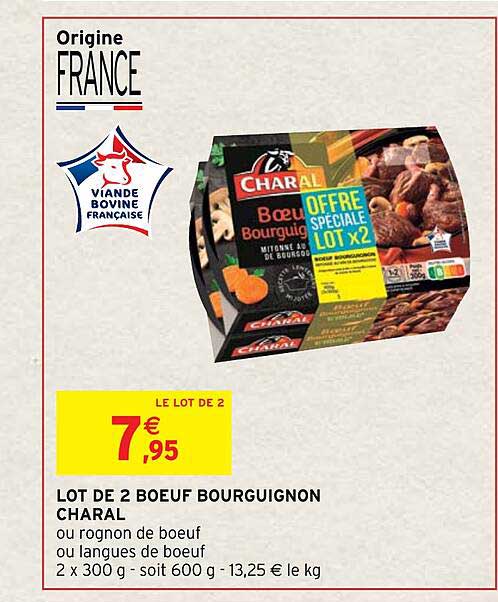 Lot De 2 Bœuf Bourguignon Charal