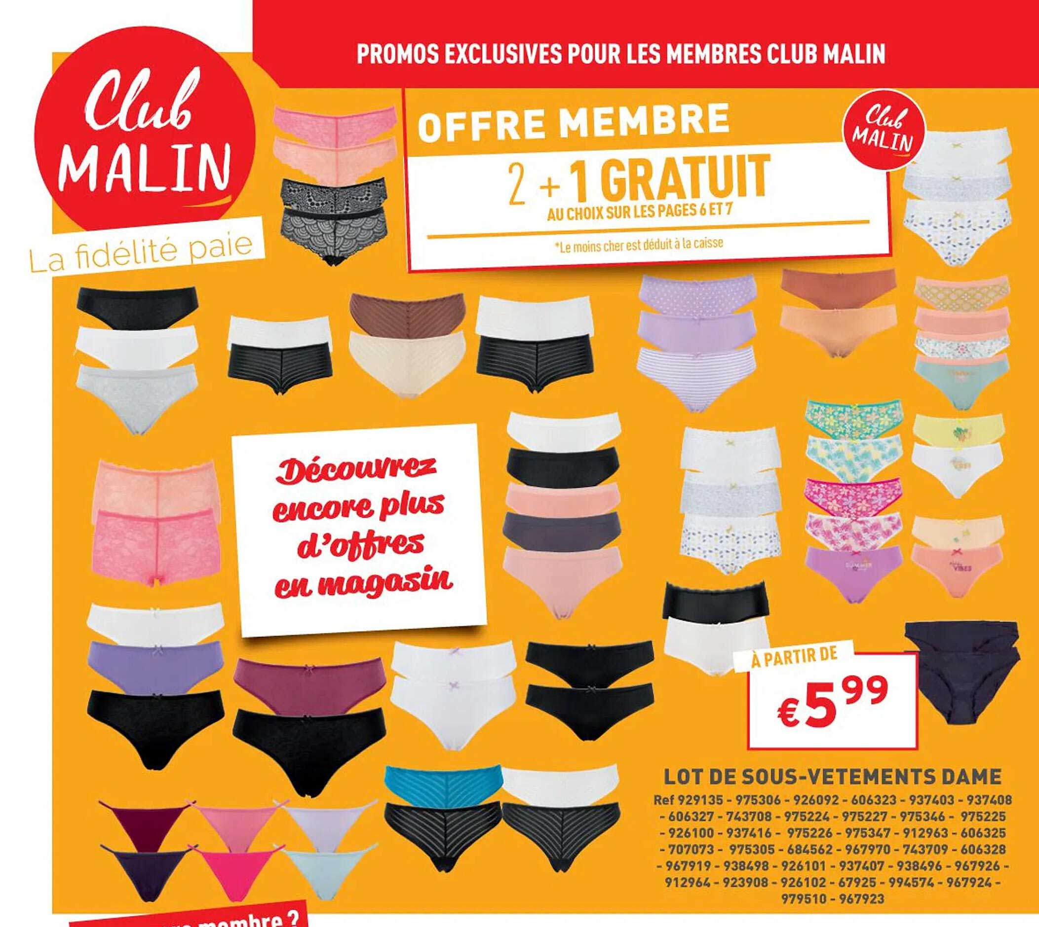 lot de sous-vêtements dame