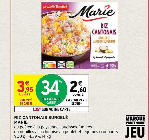 riz cantonais surgelé marie