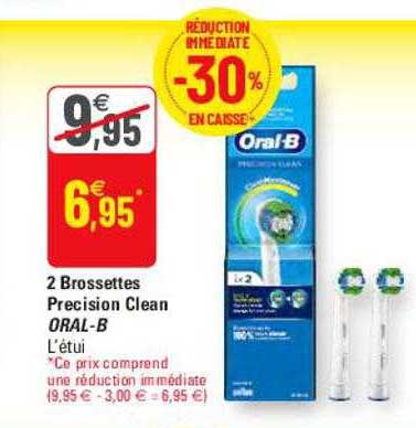 2 brossettes precision clean oral-b