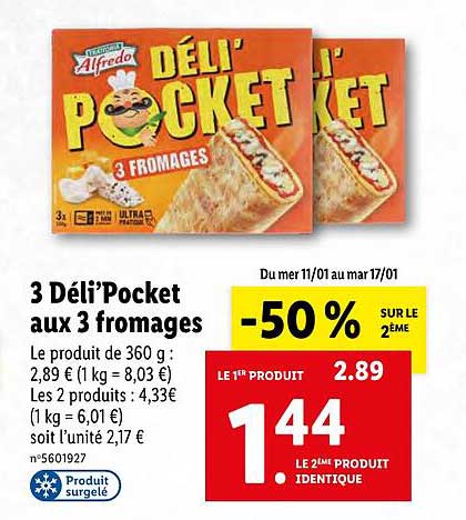 3 Deli-pocket Aux 3 Fromages Alfredo