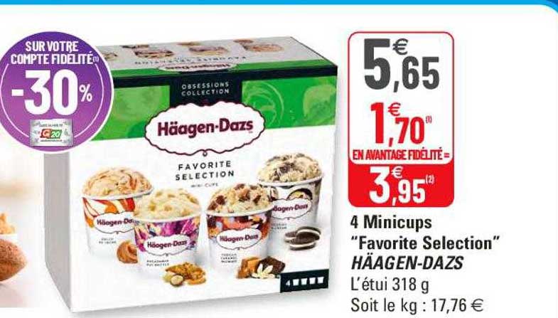 4 minicups "favorites selection" häagen-dazs