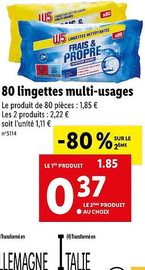 80 lingettes multi-usages w5