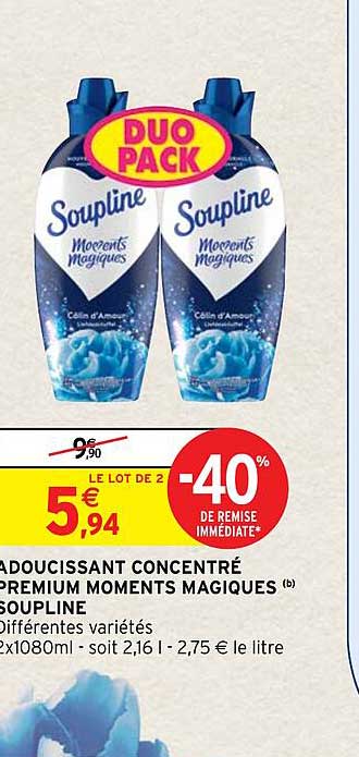 adoucissant concentré premium moments magiques soupline