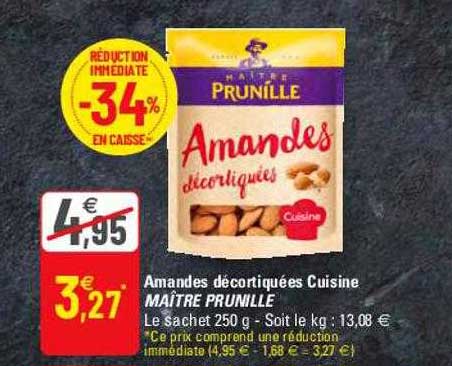 amandes décortiquées cuisine maître prunille