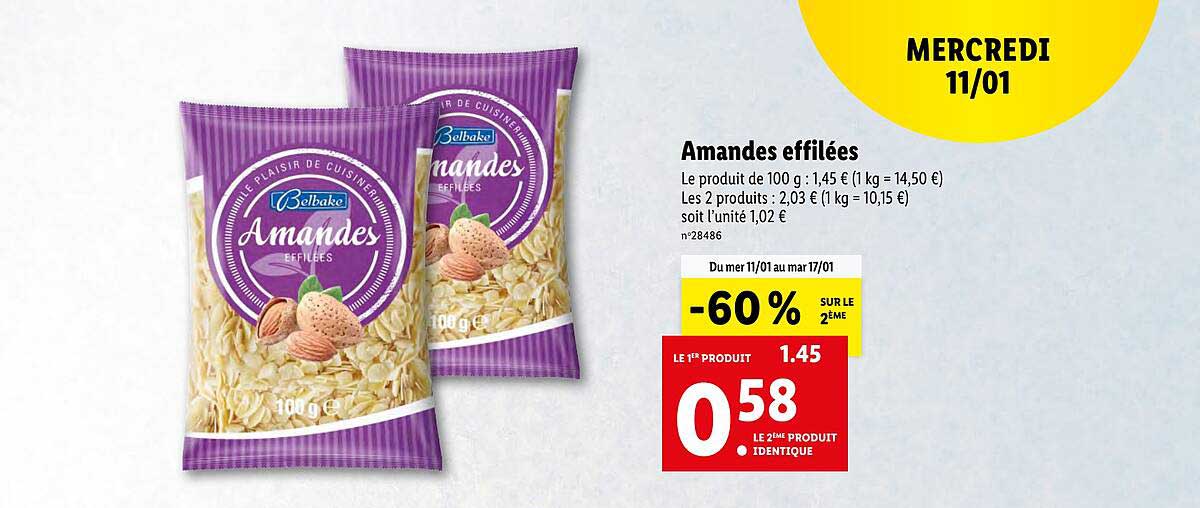 amandes effilées belbake