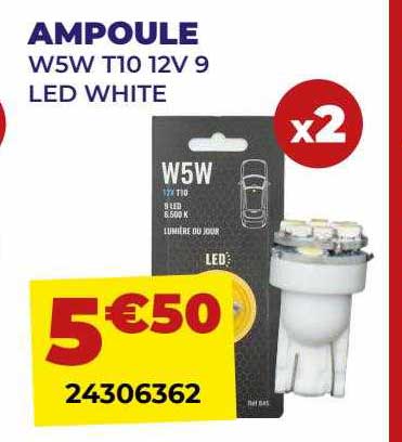 ampoule w5w t10 12v 9 led white