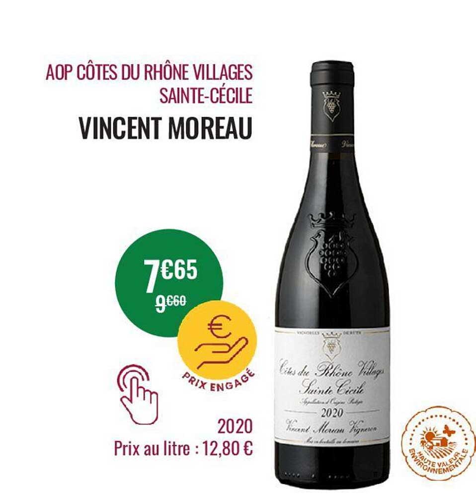 aop côtes du rhône villages sainte-cécile vincent moreau 2020