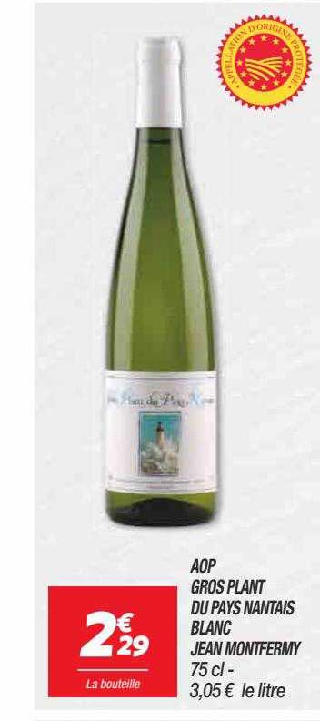aop gros plant du pays nantais blanc jean montfermy