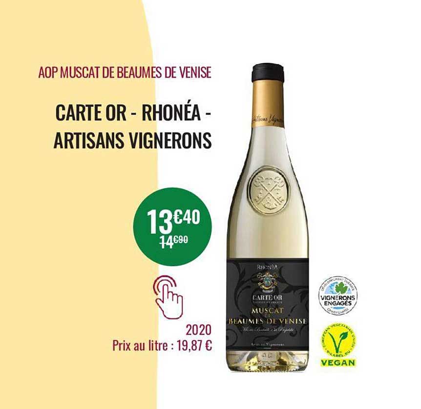 aop muscat de beaumes de venise carte or - rhonéa - artisans vignerons 2020