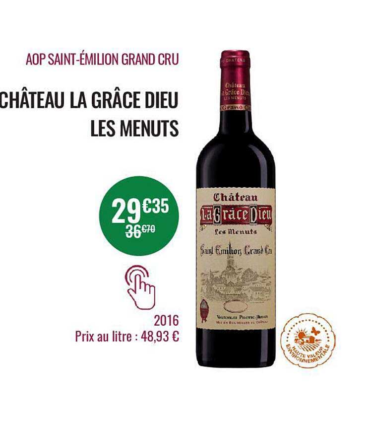 aop saint-émilion grand cru château la grâce dieu les menuts 2016
