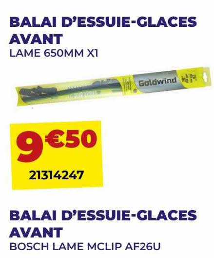 balai d'essuie-glaces avant lame 650mm x1, balai d'essuie-glaces avant bosch lame mclip af26u