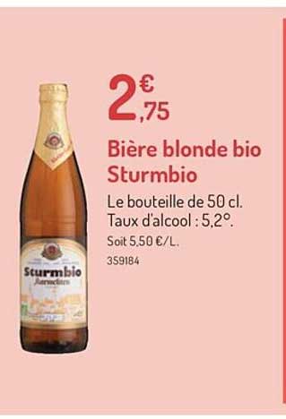 Bière Blonde Bio Sturmbio