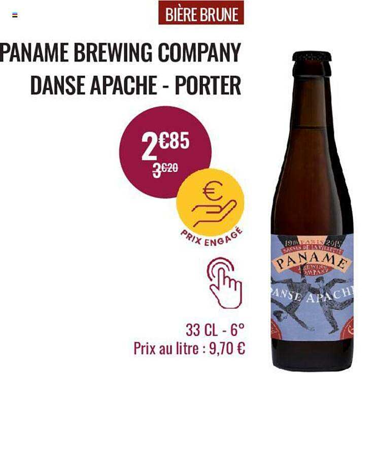 bière brune paname brewing company danse apache - porter