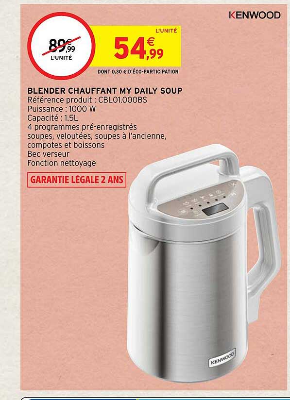 blender chauffant my daily soup kenwood