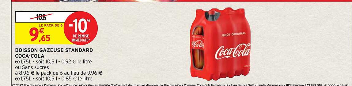 boisson gazeuse standard coca-cola