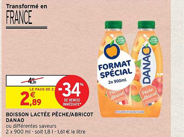 boisson lactée pêche-abricot danao