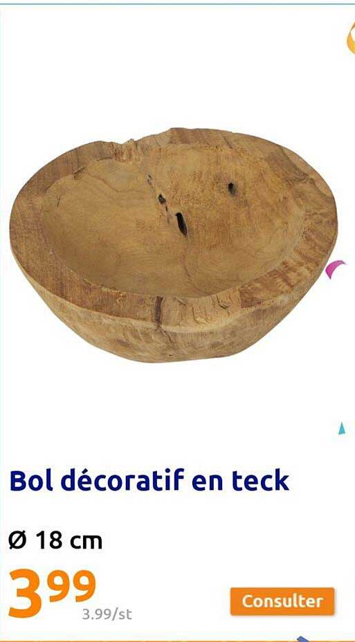 bol décoratif en teck