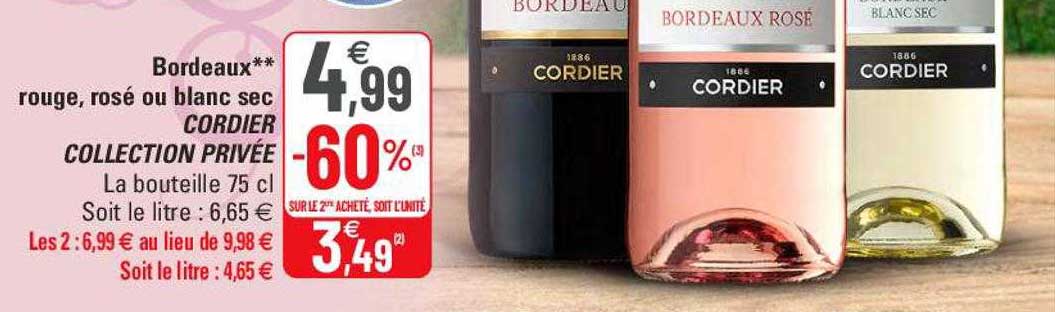 bordeaux rouge rosé ou blanc sec cordier collection privée