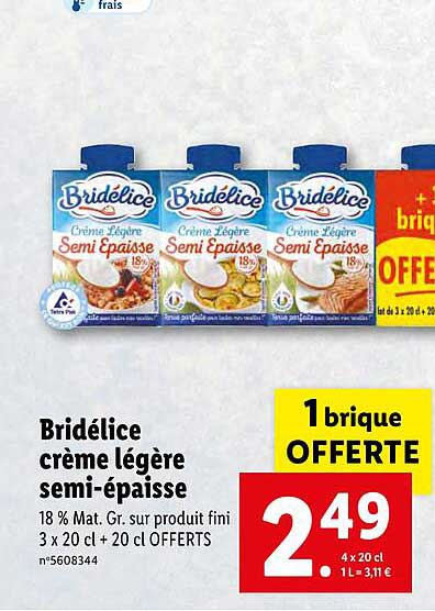 Bridélice Crème Légère Semi-épaisse