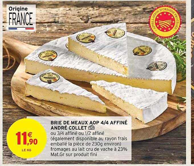 brie de meaux aop 4-4 affiné andré collet
