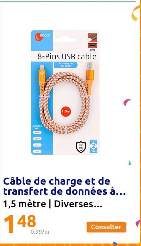 Câble De Charge Et De Transfert De Données à...