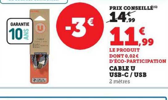 câble u usb-c - usb
