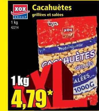 cacahuètes grillées et salées xox group