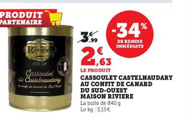 cassoulet castelnaudary au confit de canard du sud-ouest maison rivière