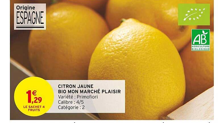 citron jaune bio mon marché plaisir