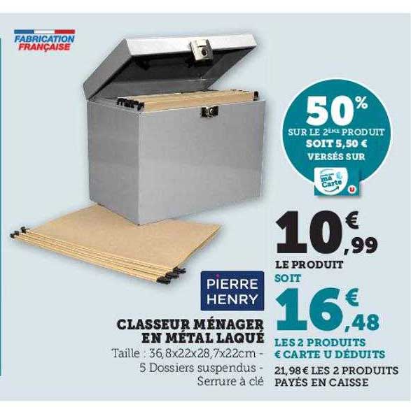 Classeur Ménager En Métal Laqué Pierre Henry