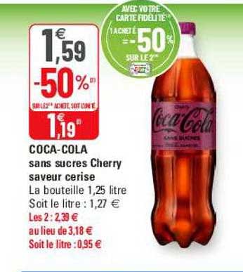 coca-cola sans sucre cherry saveur cerise