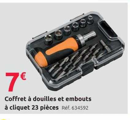 Coffret à Douilles Et Embouts à Cliquet 23 Pièces