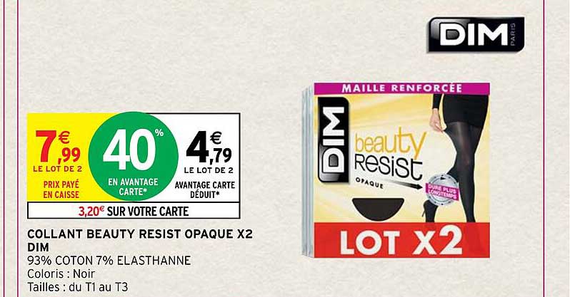 collant beauty resist opaque x2 dim