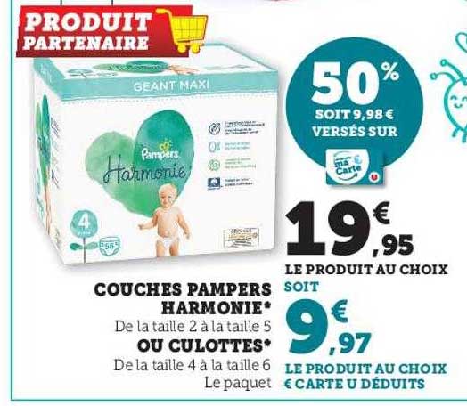 Couches Pampers Harmonie Ou Culottes