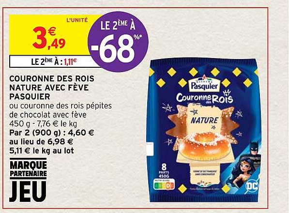 couronne des rois nature avec fève pasquier