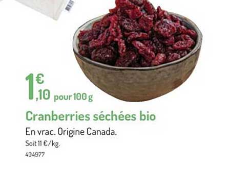 Cranberries Séchées Bio