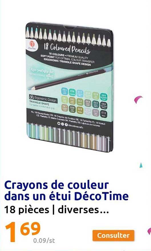 crayons de couleur dans un étui décotime